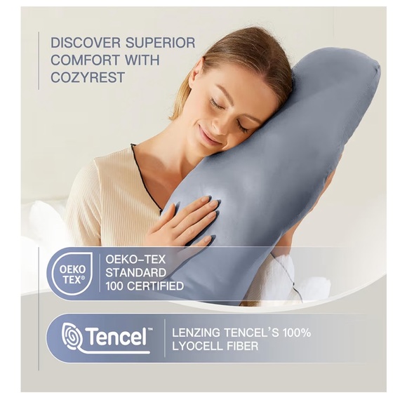 CozyRest Pregnancy ‘H-Shape Pillow’ Full Body Pillow-Light Gray - Picture 6 of 11